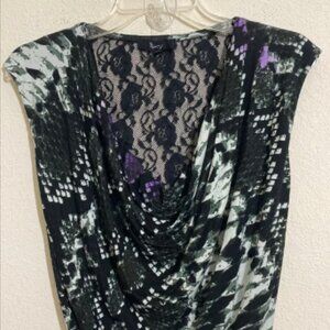 SKY Women's Celeb Style Mini Dress w Black Lace Trim Accent NWOT Size XS